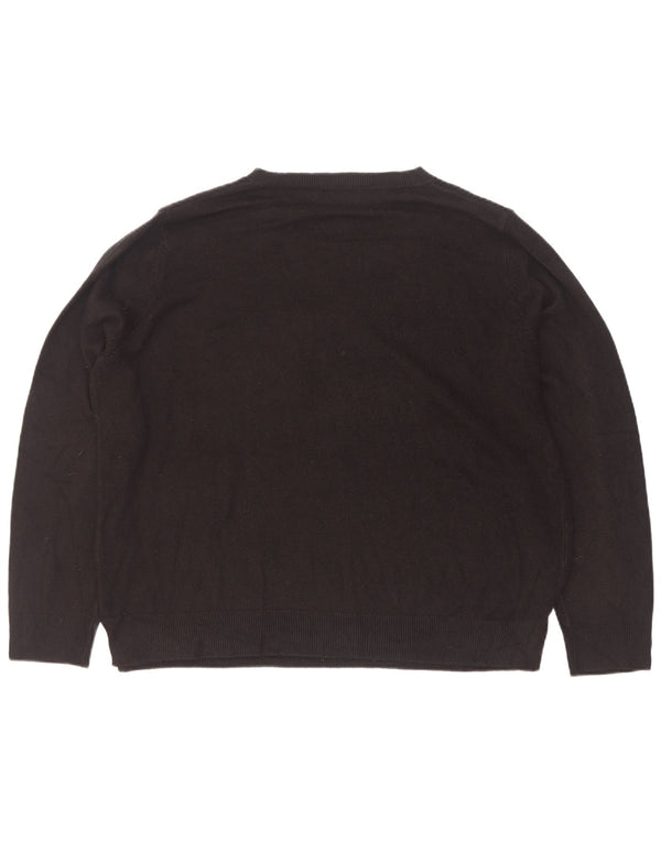 Marks & Spencer Suéter de cuello redondo para mujer UK 22 2XL Acrílico negro
