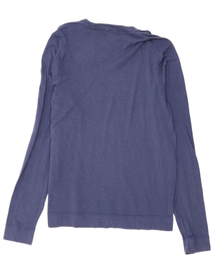 Zara Hombre Top Estampado Manga Larga Algodón Geométrico Azul Marino Medio
