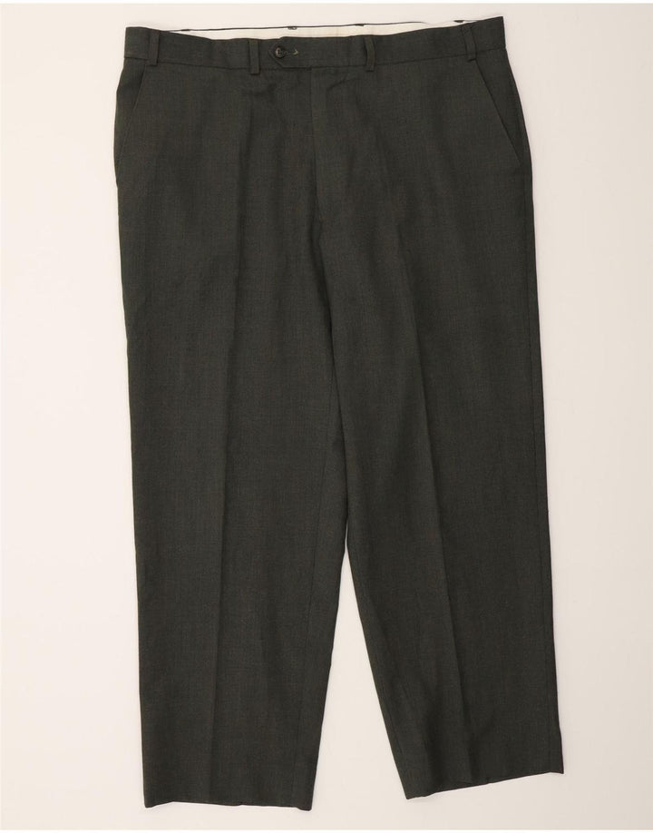 Marks & Spencer Pantalones de traje rectos St. Michael para hombre W40 L29 Verde