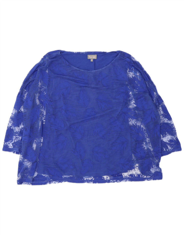 Phase Eight Top extragrande para mujer manga 3/4 UK 42 Azul medio Floral