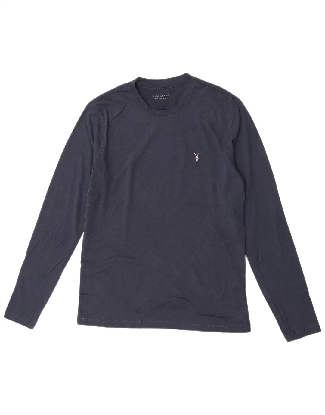 All Saints Hombre Top Manga Larga Pequeño Algodón Azul Marino