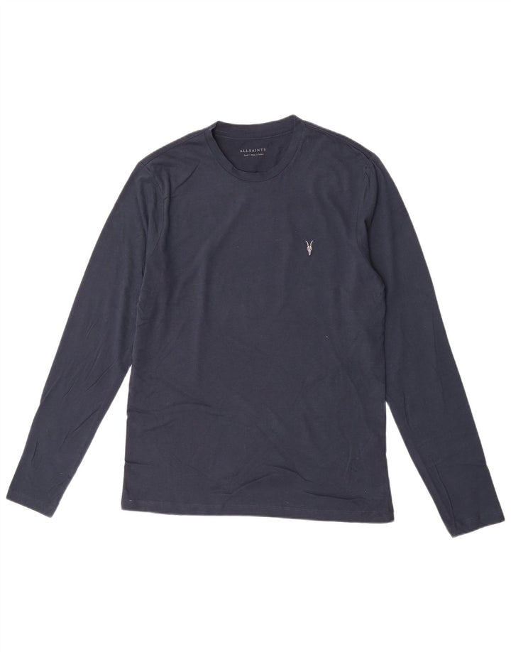 All Saints Hombre Top Manga Larga Pequeño Algodón Azul Marino