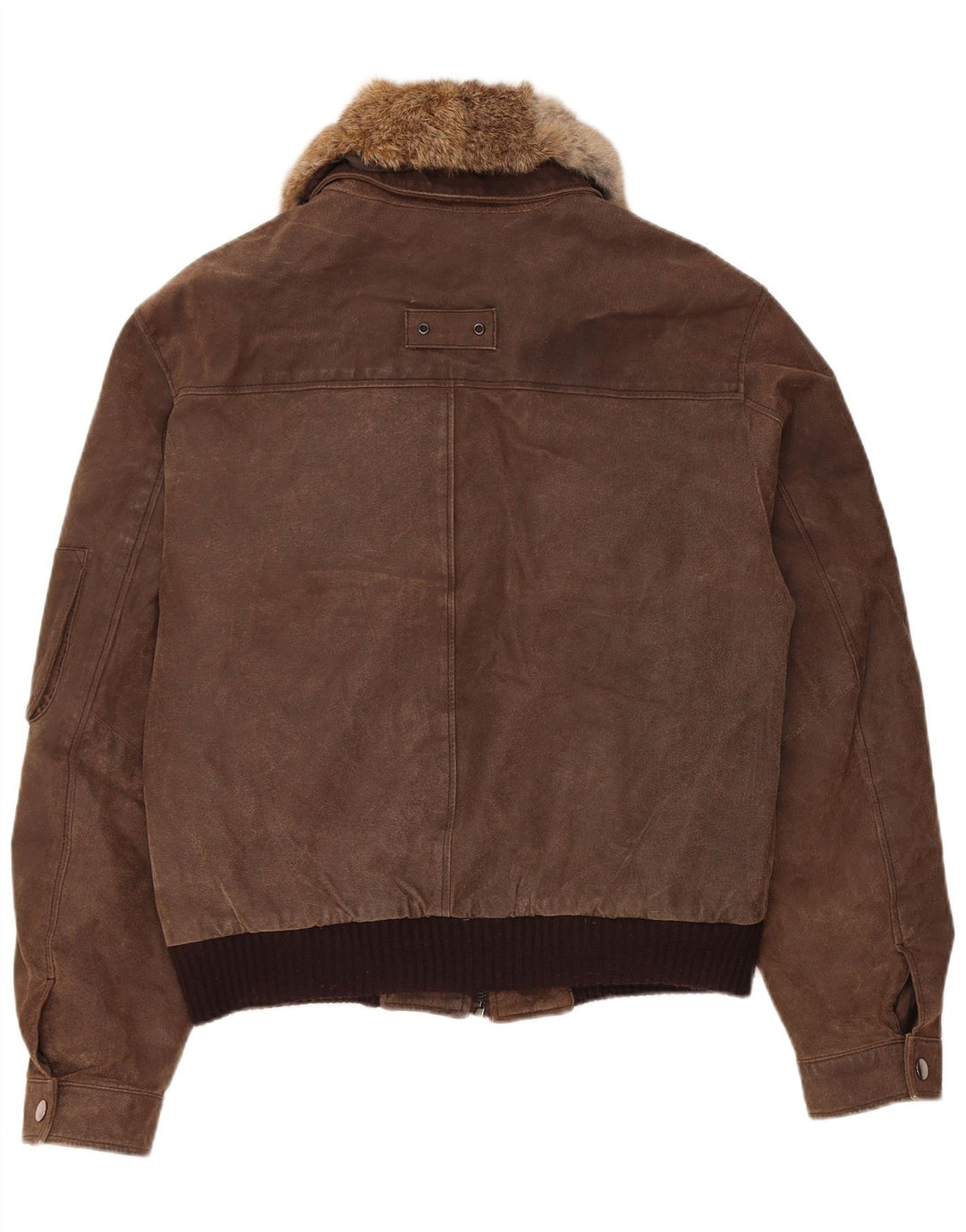 Vintage hombres bombardero ante chaqueta EU 52 XL cuero marrón