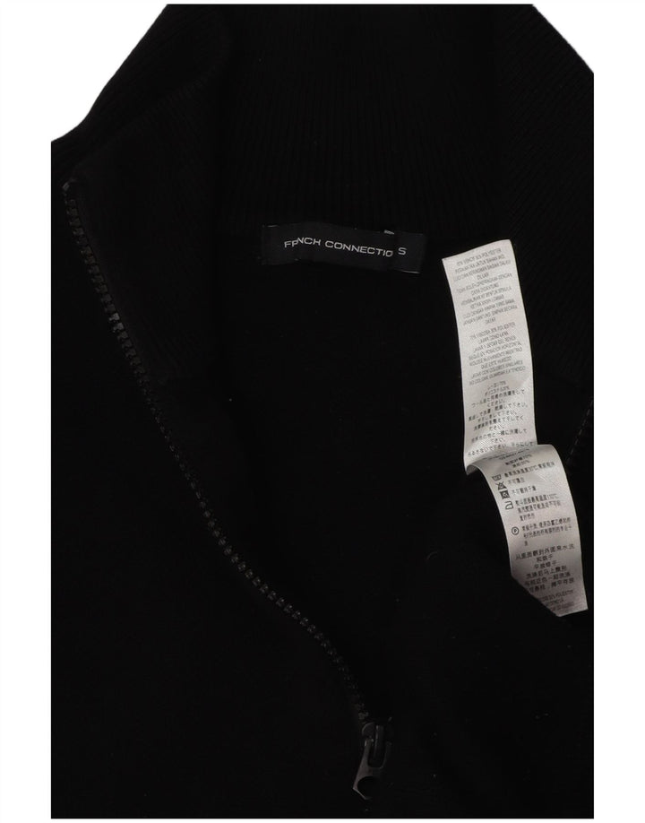 French Connection Jersey De Hombre Con Cremallera Y Cuello En Color Bloque Pequeño Negro