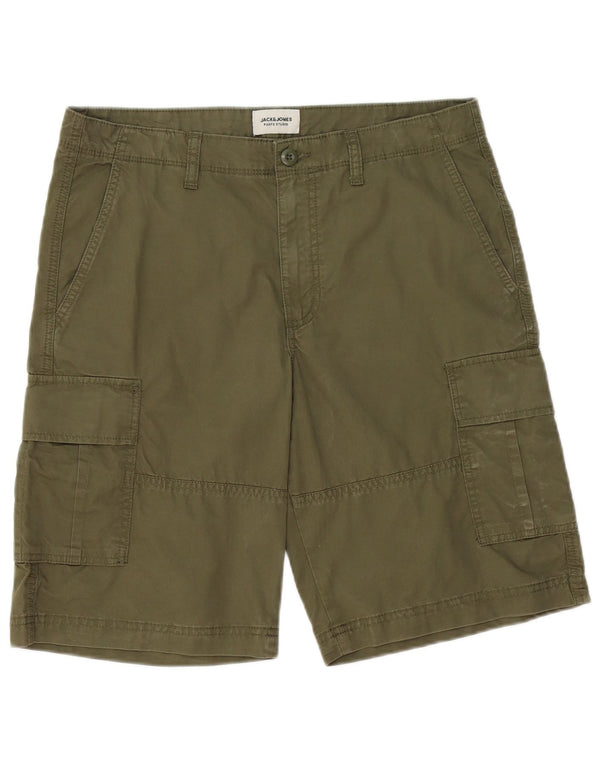 Jack & Jones Mens Cargo Shorts Medium W32 Algodón Caqui