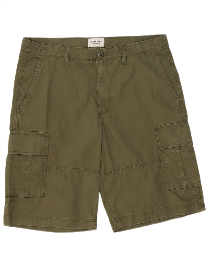 Jack & Jones Mens Cargo Shorts Medium W32 Algodón Caqui