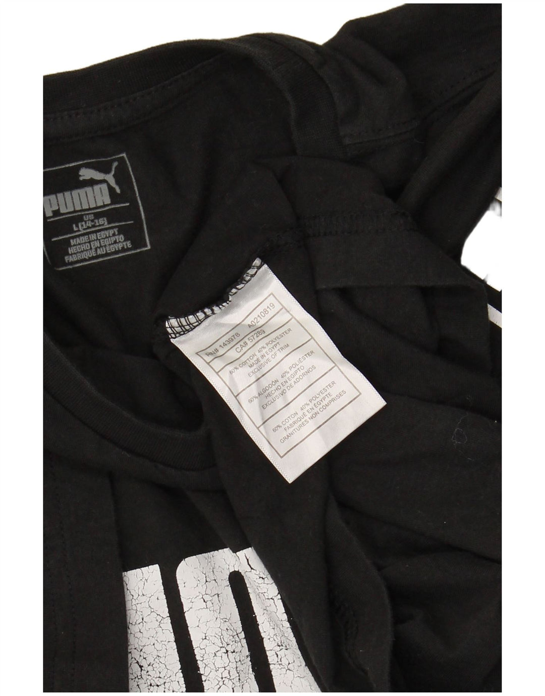 PUMA Camiseta gráfica para niños 13-14 años Grande Algodón Negro