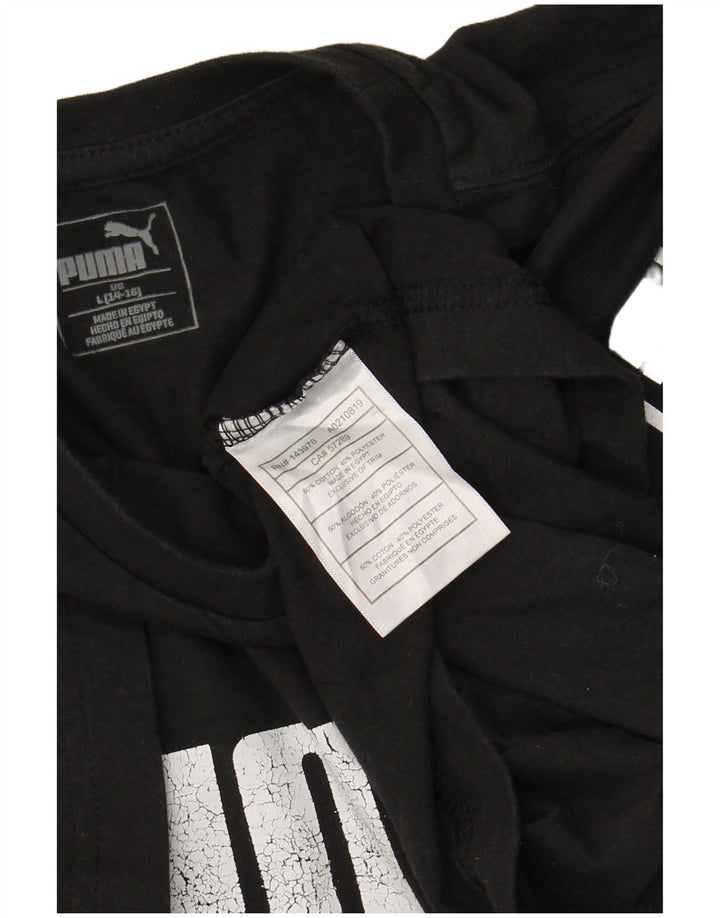 PUMA Camiseta gráfica para niños 13-14 años Grande Algodón Negro