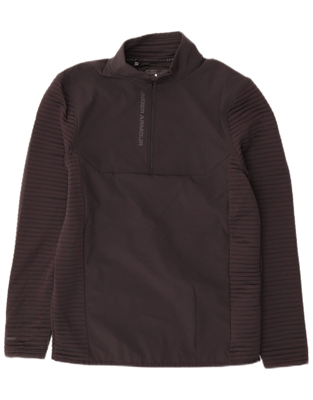 Under Armour Hombre Zip Neck Jersey Chándal Top Pequeño Poliéster Negro
