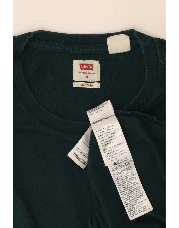 Levi's Camiseta estándar para hombre Top de algodón verde medio