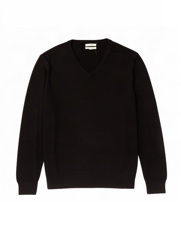 Marks & Spencer Jersey con Cuello en V para Hombre XL Algodón Negro
