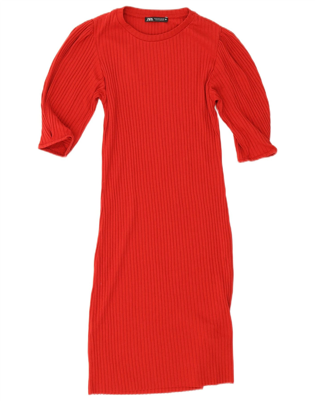Zara Vestido Ajustado De Punto Para Mujer UK 42 Mediano Rojo