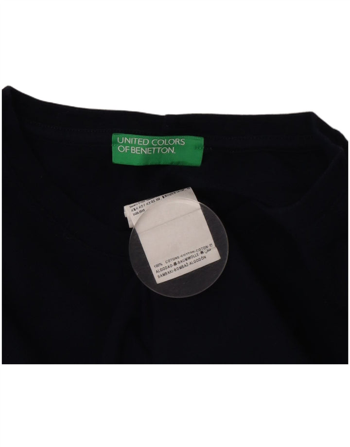 Benetton Hombre Camiseta Top Large Azul Marino Algodón