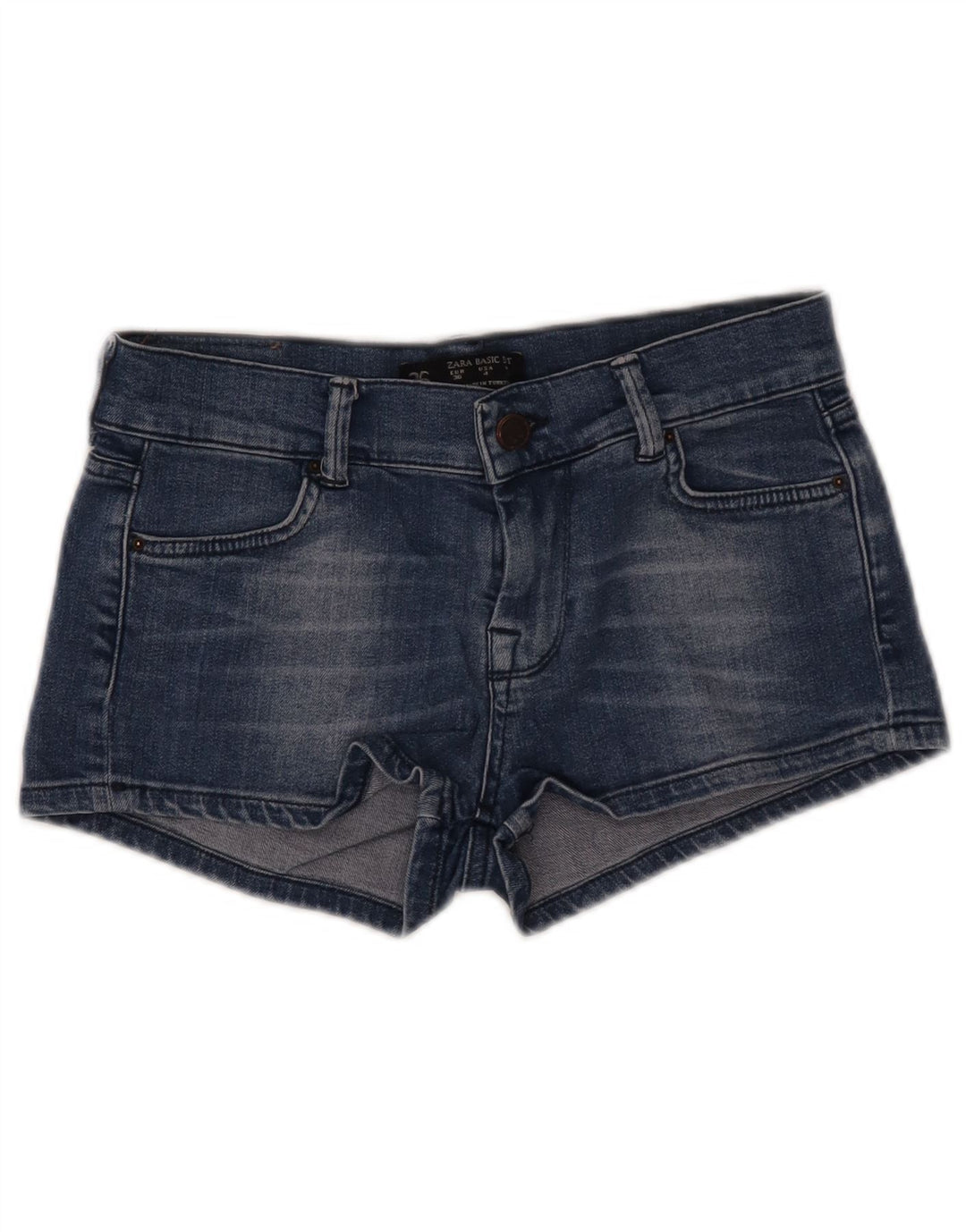 ZARA Shorts Vaqueros Mujer EU 36 XS W26 Azul