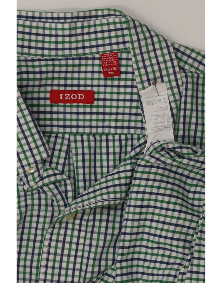 IZOD Camisa para hombre 2XL Algodón a cuadros verde