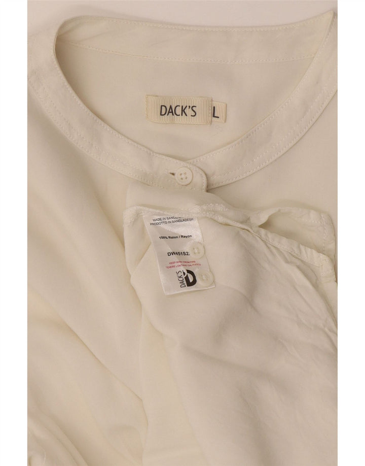 Dack's Camisa tipo jersey larga para mujer UK 46 Large Off White Rayon