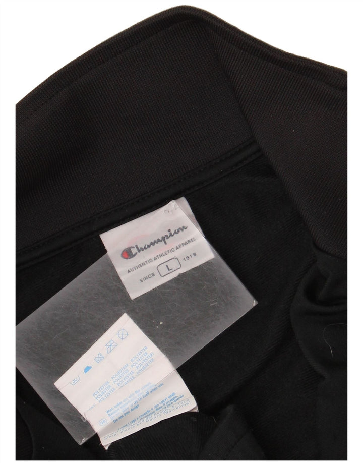 Champion Chaqueta de chándal para hombre, talla grande, color negro, poliéster