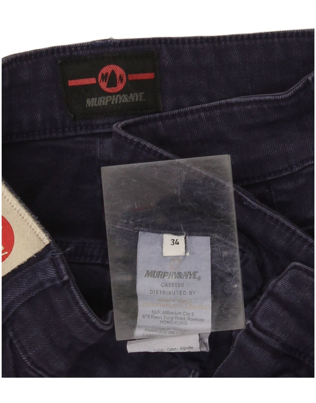 MURPHY & NYE Vaqueros ajustados para hombre W34 L34 Algodón azul marino