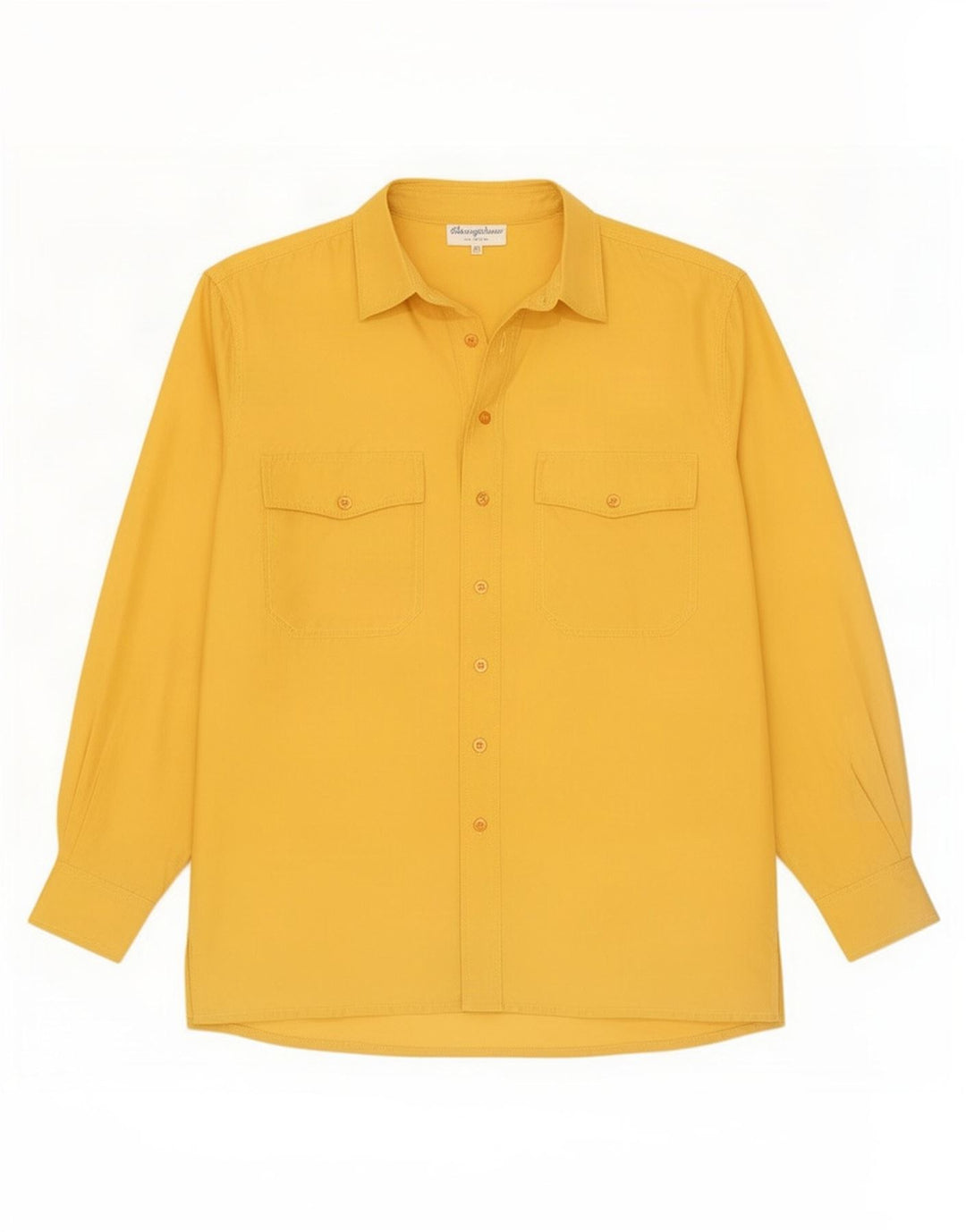 Camisa Vintage Para Hombre Seda Amarilla Mediana