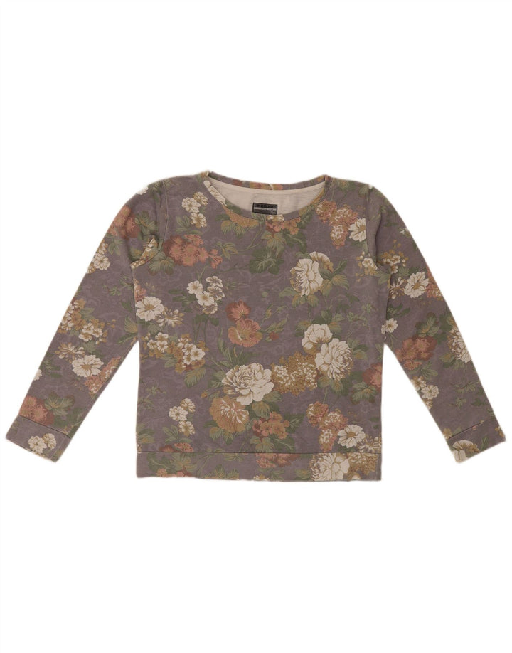 Sudadera Brugi Mujer Jersey De Algodón Floral Gris Medio