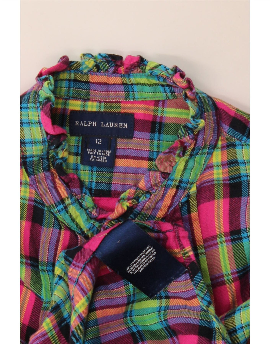 Ralph Lauren Camisa de franela para niña 11-12 años Algodón multicolor