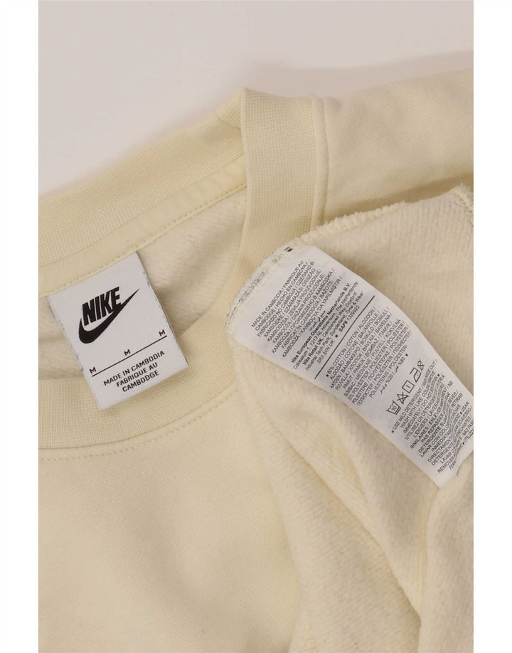 Nike Sudadera con gráfico tipo jersey de algodón color block en blanco roto mediano