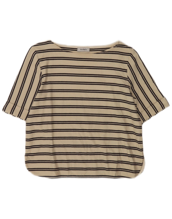 Max & Co. Blusa para mujer Top UK 12 Medium Off White Stripes
