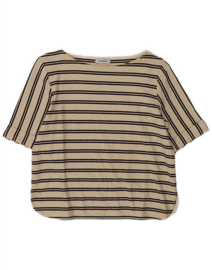 Max & Co. Blusa para mujer Top UK 12 Medium Off White Stripes