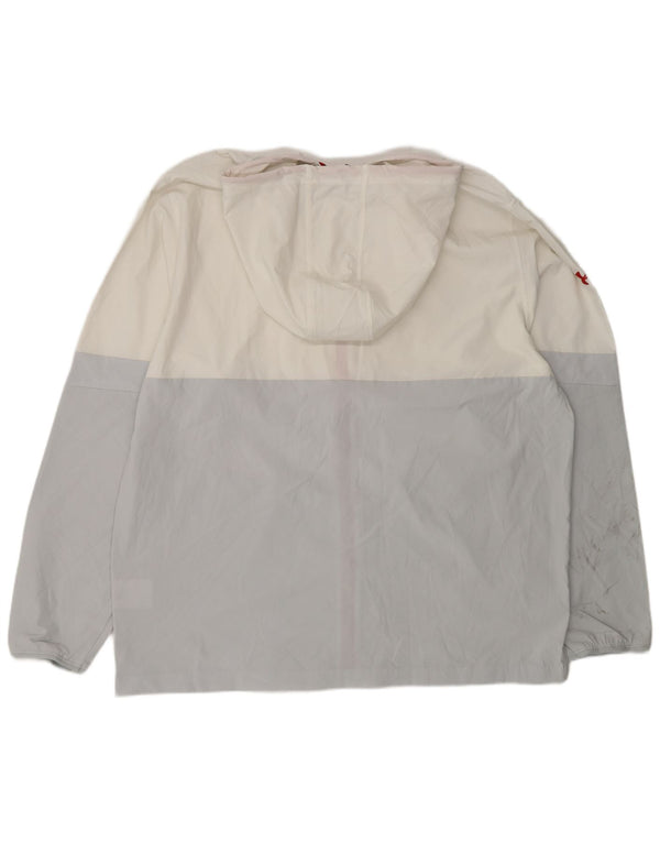 Under Armour Chaqueta impermeable con capucha para hombre UK 44 2XL Poliéster color block blanco