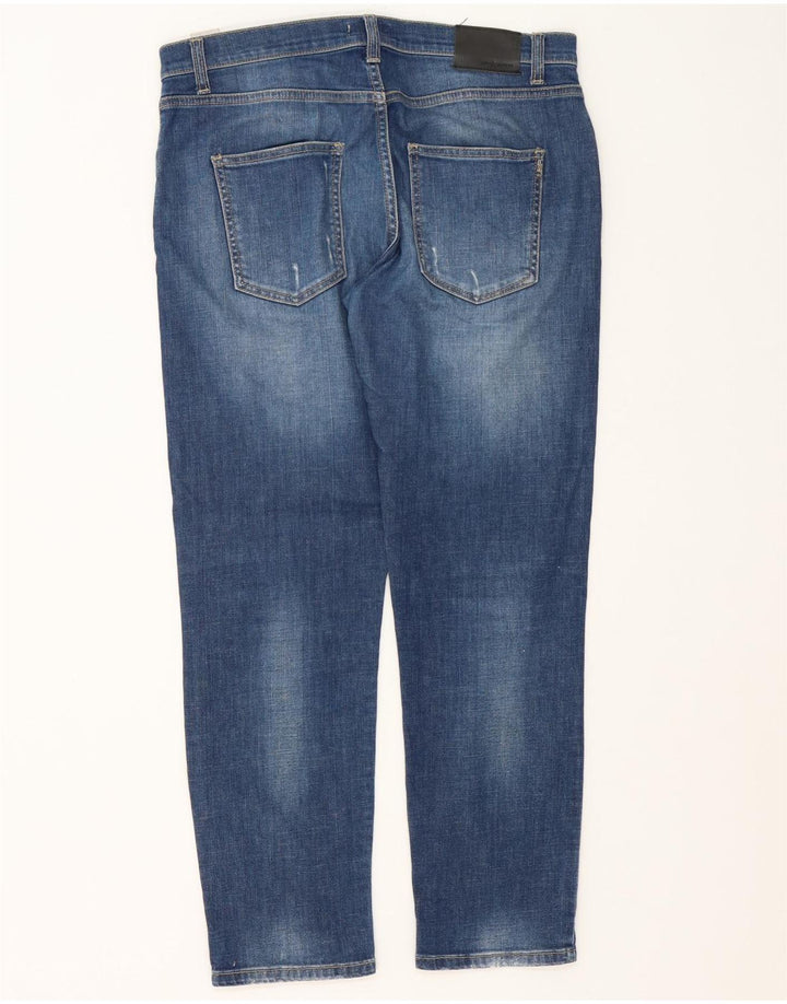 Vaqueros ajustados desgastados vintage para mujer W31 L28 Algodón azul