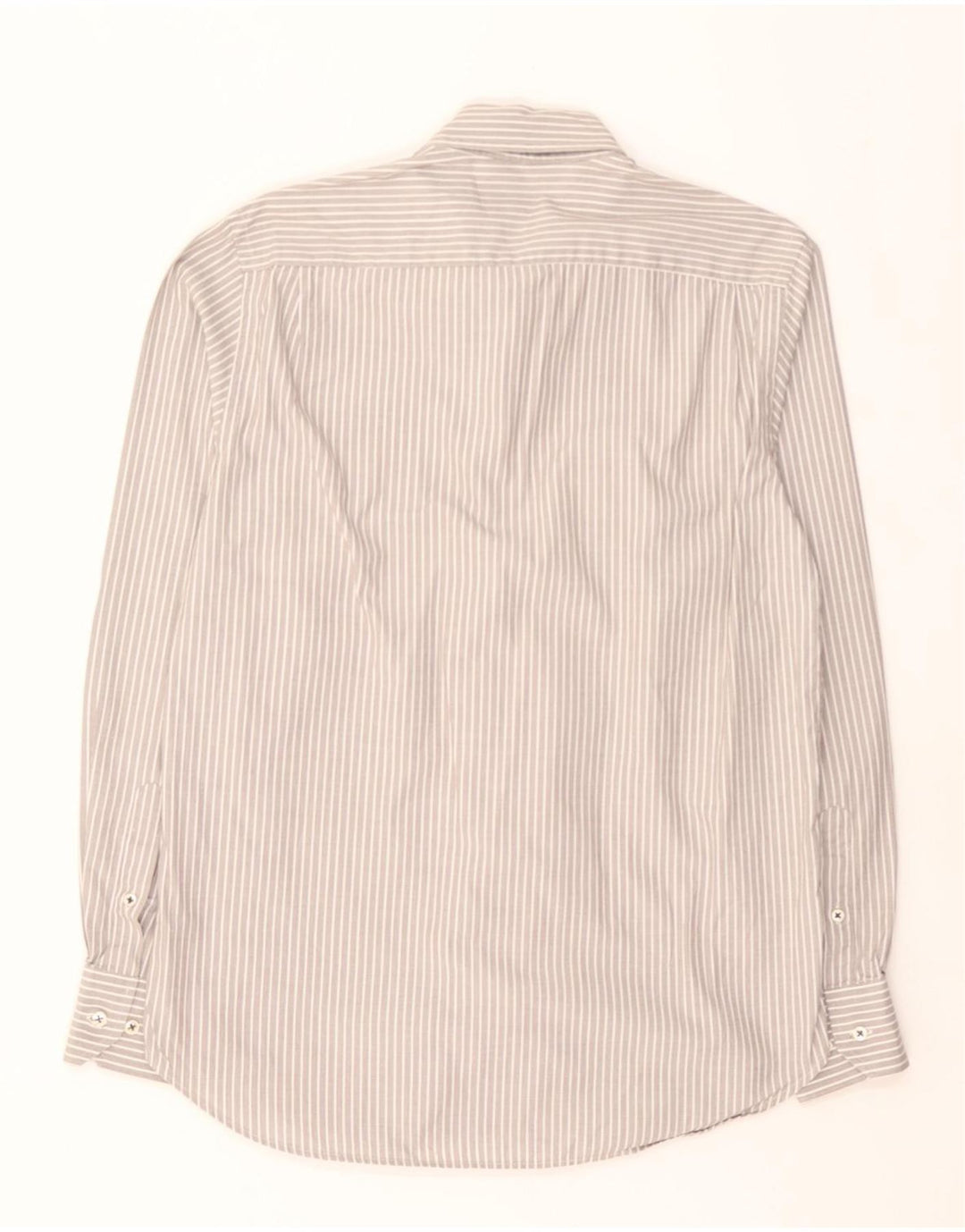 MASSIMO DUTTI Mens Shirt Size 16 41 Large Grey Striped Cotton Vintage Massimo Dutti and Second-Hand Massimo Dutti from Messina Hembry 