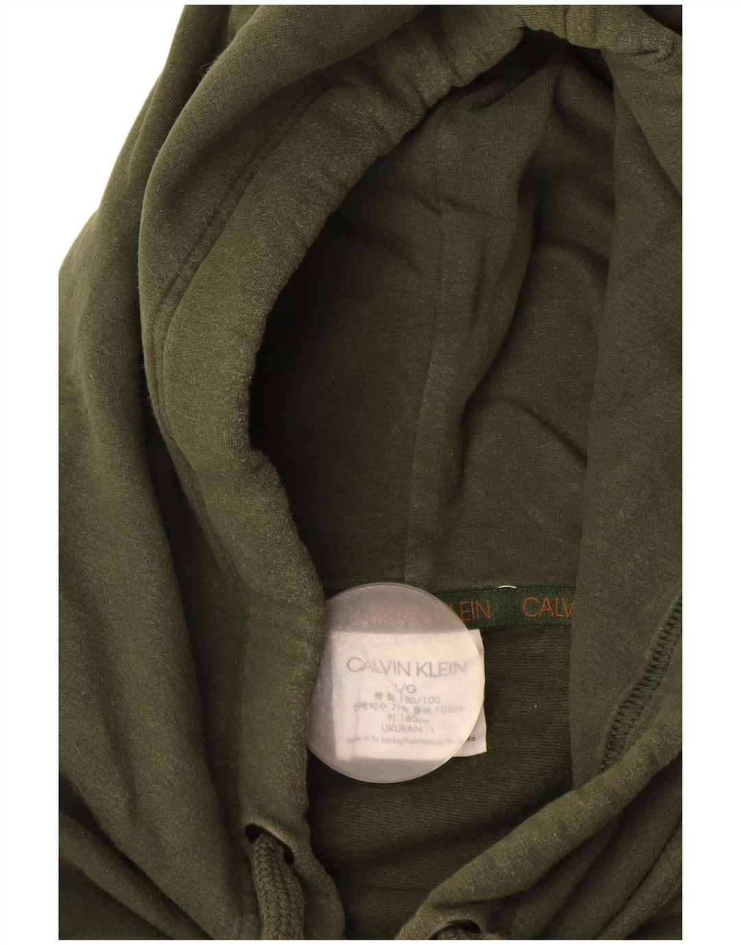 CALVIN KLEIN Jersey con capucha gráfico extragrande para mujer UK 46 Large Khaki