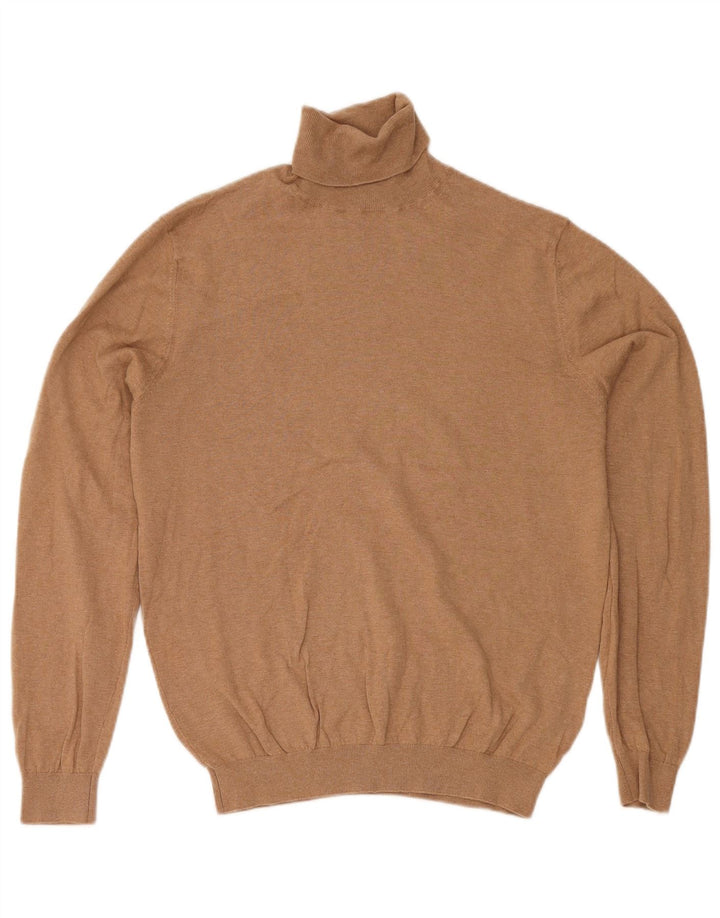 Massimo Dutti Hombre Jersey Cuello Vuelto Jersey Grande Beige Algodón