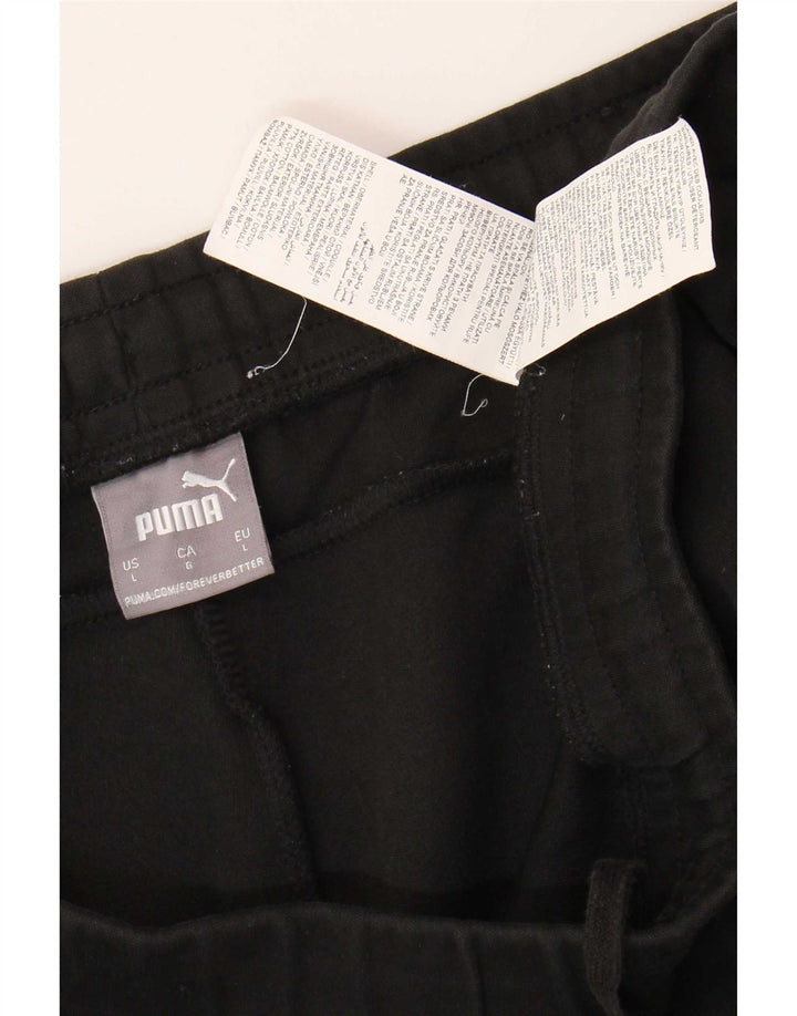 Puma - Pantalón de chándal para hombre, talla grande, algodón negro