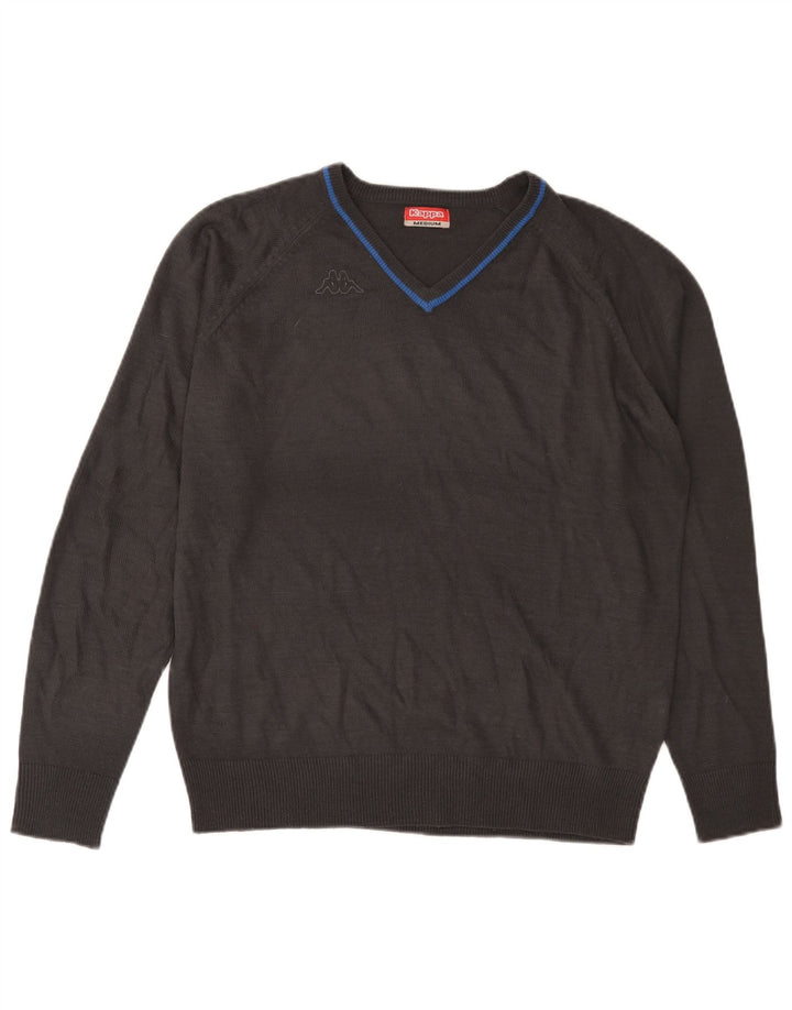 KAPPA Jersey con cuello en V para hombre, acrílico gris medio