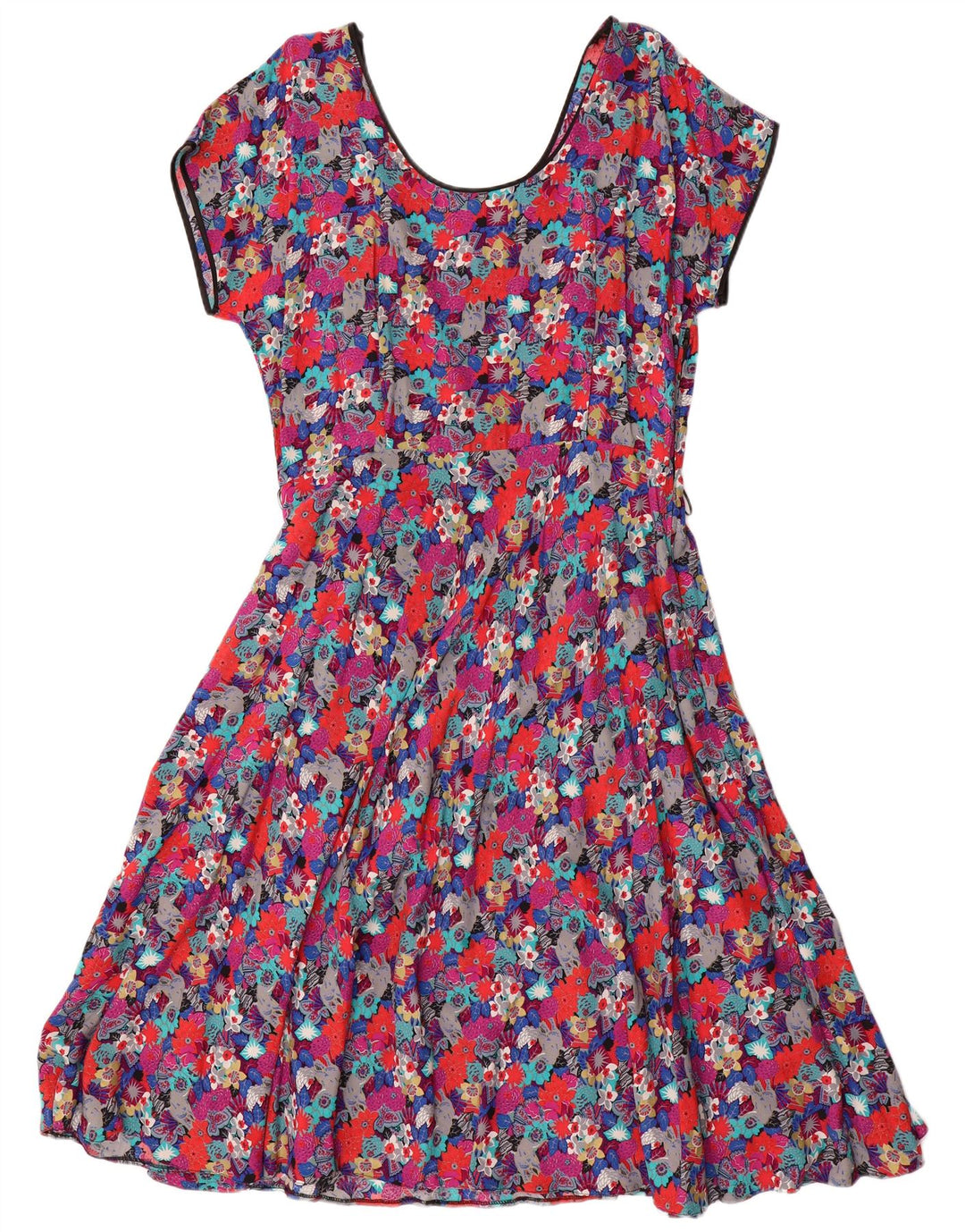 VINTAGE Vestido de mujer A-Line EU 44 XL Viscosa floral multicolor