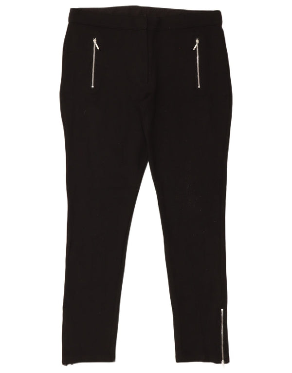 Marks & Spencer Pantalones informales ajustados para mujer UK 40 Large W34 L29 Negro