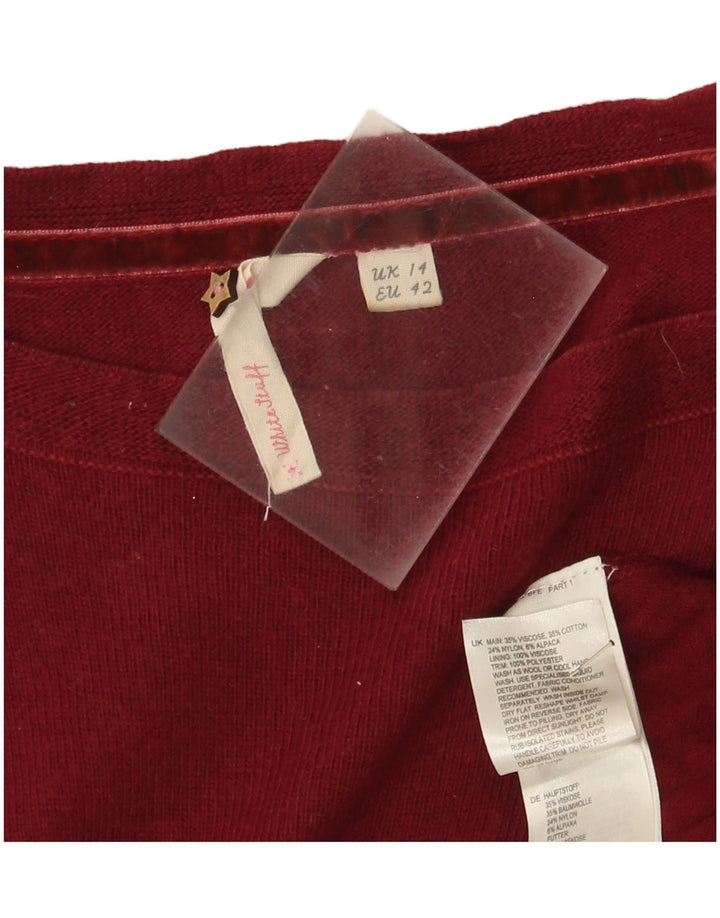 Vestido tipo jersey para mujer de White Stuff, talla 44, viscosa burdeos mediana