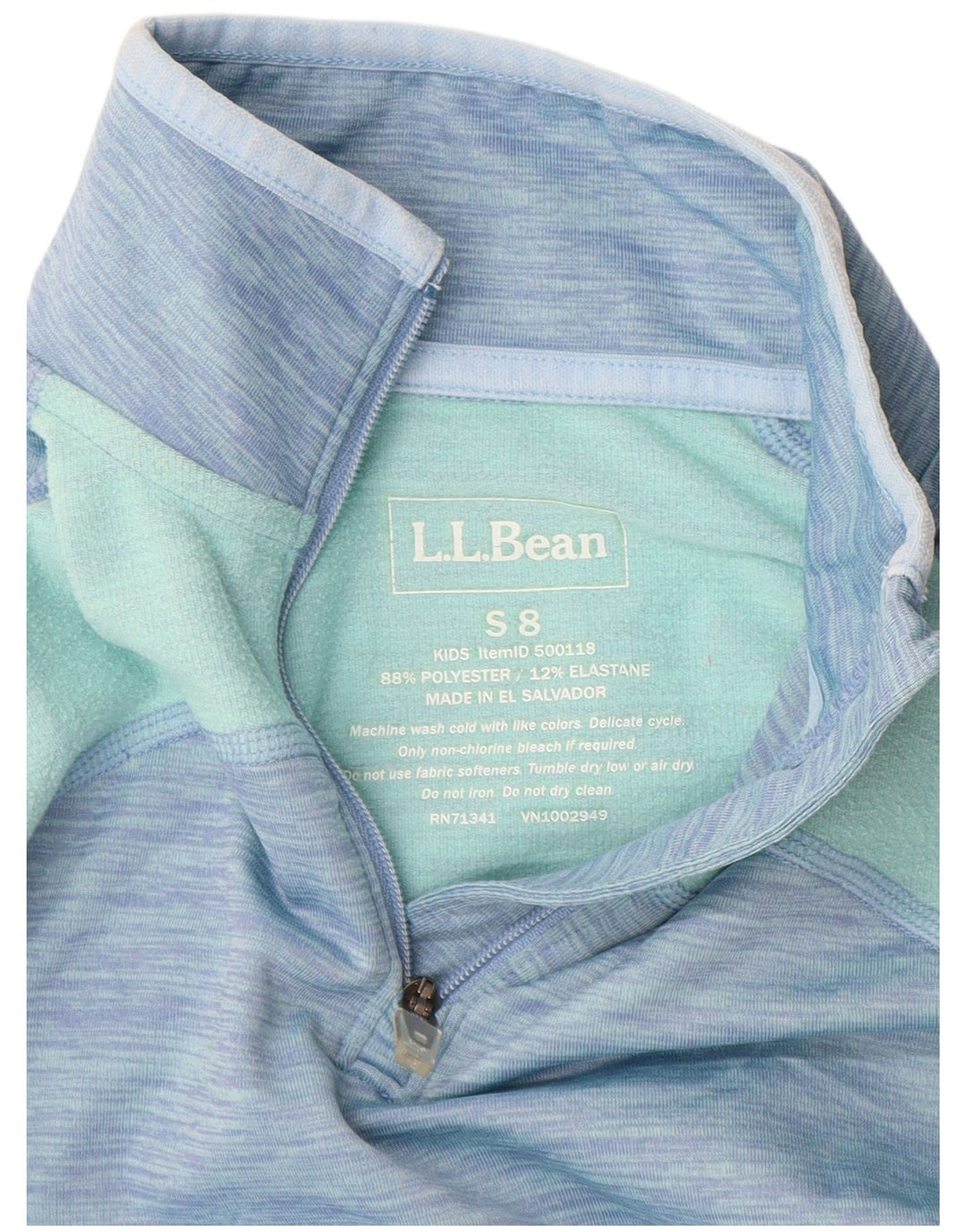 L.L.Bean Camiseta de chándal para niña 7-8 años Pequeño Azul Colorblock