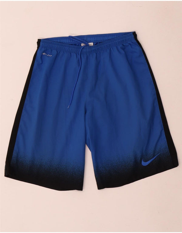 Nike - Pantalones cortos deportivos Dri Fit para hombre, poliéster, color azul pequeño
