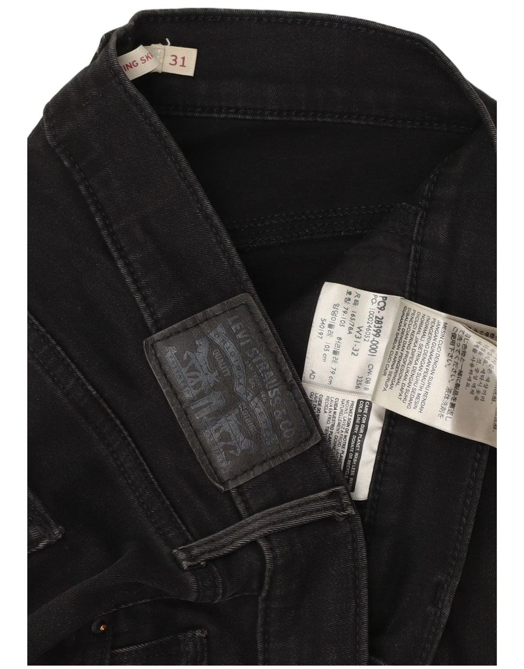 Levi's Jeans Ajustados Adelgazantes Mujer W31 L32 Algodón Negro