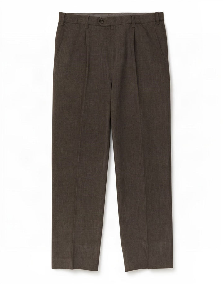 Marks & Spencer Pantalón de traje con pinzas para hombre W34 L30 Poliéster gris