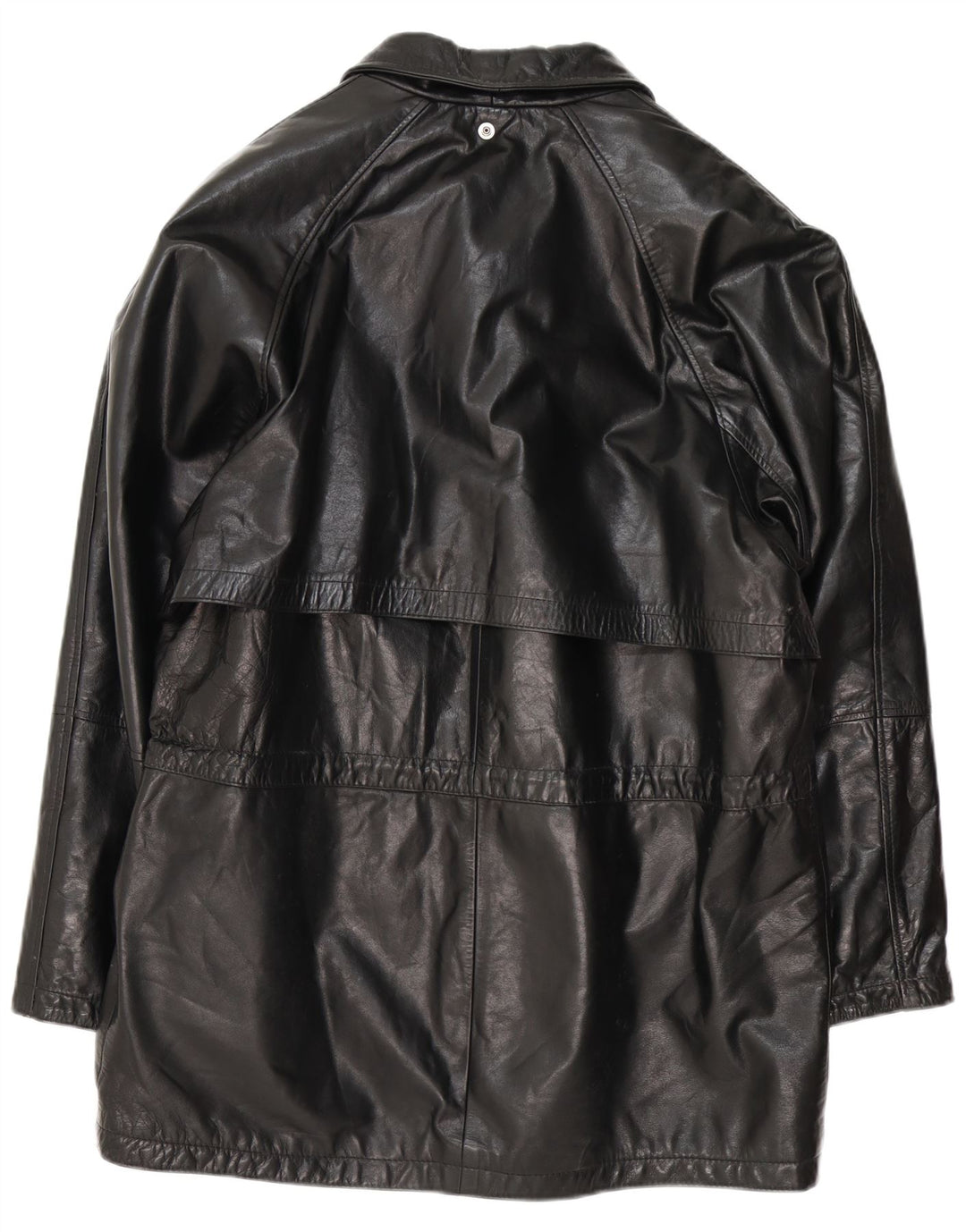 MORE & MORE Abrigo de cuero para hombre UK 40 Large Black Leather