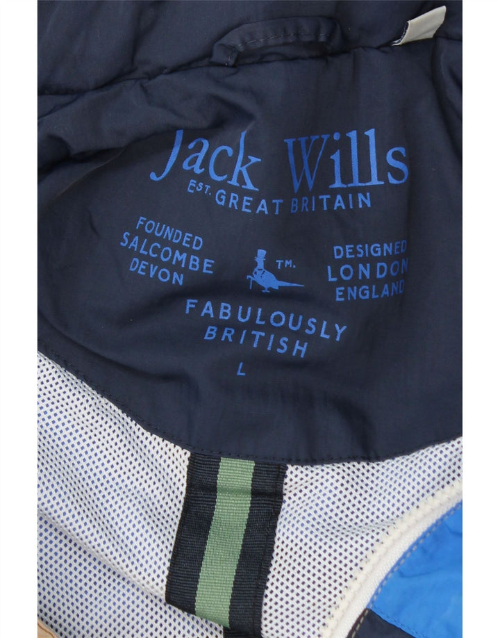Jack Wills Chaqueta impermeable con capucha para hombre, talla 40, talla grande, multicolor, color block
