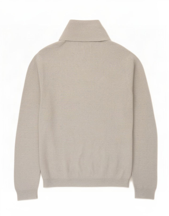 Jules - Jersey con cuello tipo chal para hombre, talla grande, algodón gris