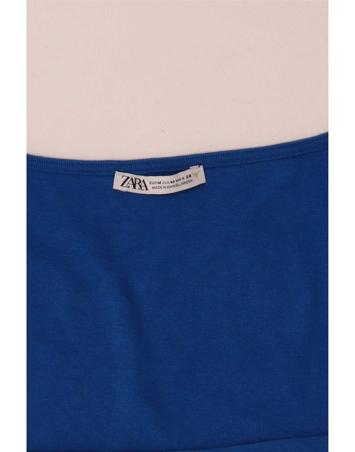 Zara Mujer Crop Top Reino Unido 42 Azul Medio