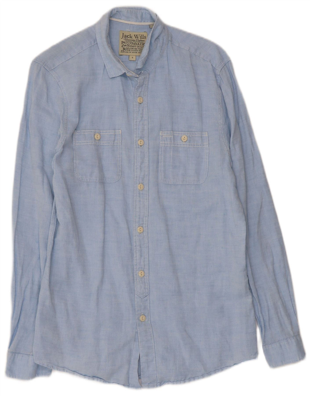 Camisa Jack Wills Hombre Pequeña Lino Azul