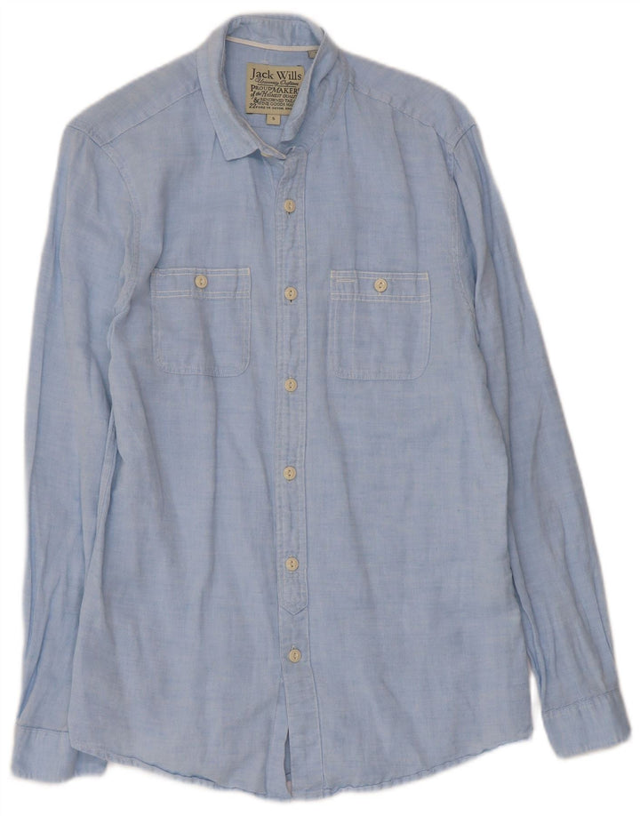 Camisa Jack Wills Hombre Pequeña Lino Azul