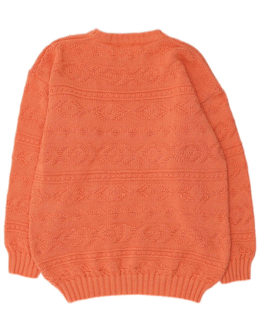 VINTAGE Mujer Barco Cuello Jersey Suéter Reino Unido 12 Naranja Medio