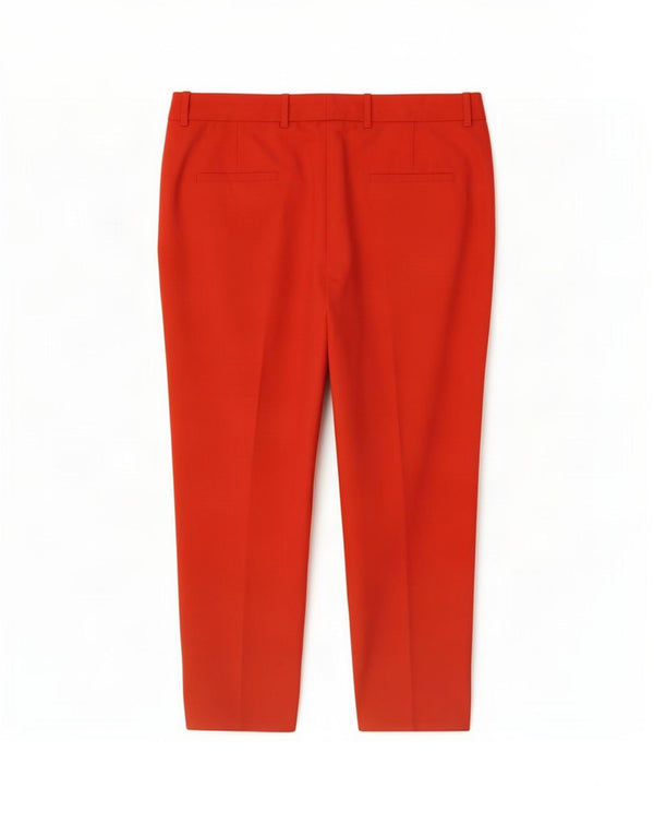 Zara Womens Tapered Cropped Trousers EU 42 Large W32 L24 Red